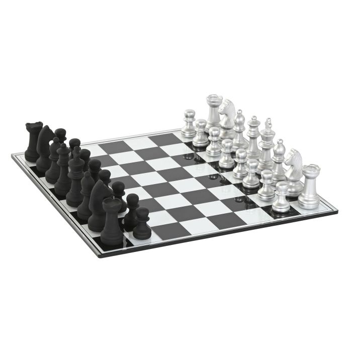 Juego De Mesa Moderno DKD Home Decor Negro Plateado 60 x 0.5 x 60 cm Juego De Mesa Moderno DKD Home Decor Negro Plateado 60 x 0.5 x 60 cm