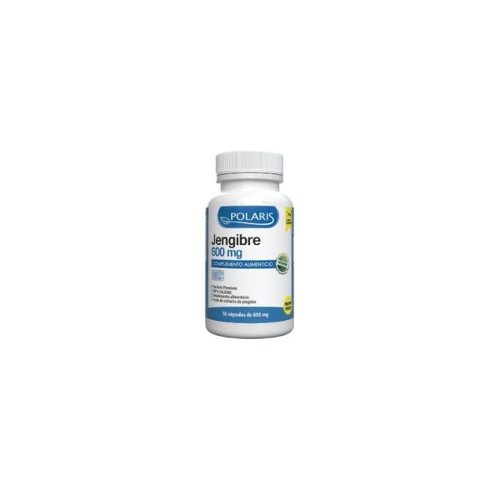 POLARIS Jengibre 600 mg 50 Cápsulas. Ayuda a la función digestiva. Con 400 mg de extracto seco de Jengibre y 20 mg de Gingerol.
