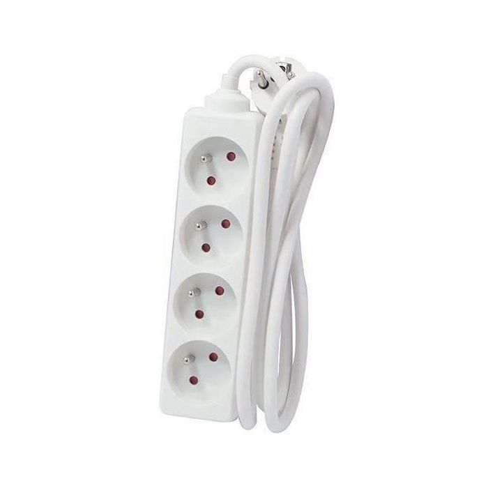 CHACON Bloque de extensión de enchufes múltiples 4 enchufes 16A 5m blanco 3