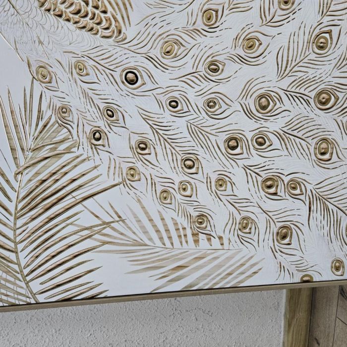 Cuadro Tropical DKD Home Decor Blanco Natural 5 x 100 x 100 cm (2 Unidades) 6