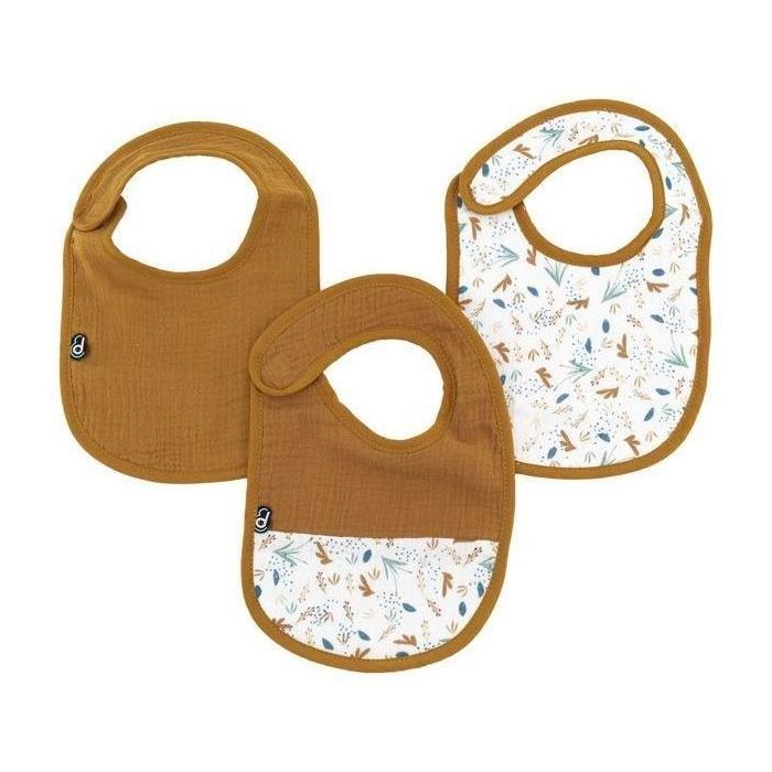 Domiva DOM3700948338476 - Pack de 3 Baberos de Gasa de Algodón 0-6 Meses con Estampado Caramelo al Agua Domiva DOM3700948338476 - Pack de 3 Baberos de Gasa de Algodón 0-6 Meses con Estampado Caramelo al Agua