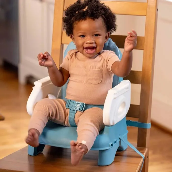 Ingenuity ING0074451999091 Asiento Elevador Plegable de Lujo Turquesa, Portátil con Bandeja y Correas Incluidas 2