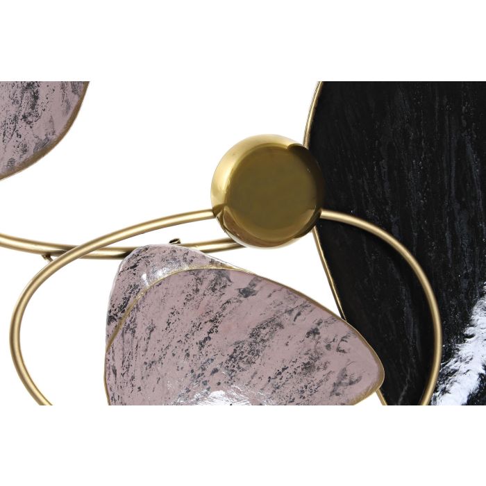 DKD Home Decor Decoración Pared Sixties Abstracto de Metal Negro Rojo Dorado 123x65x10 cm 2