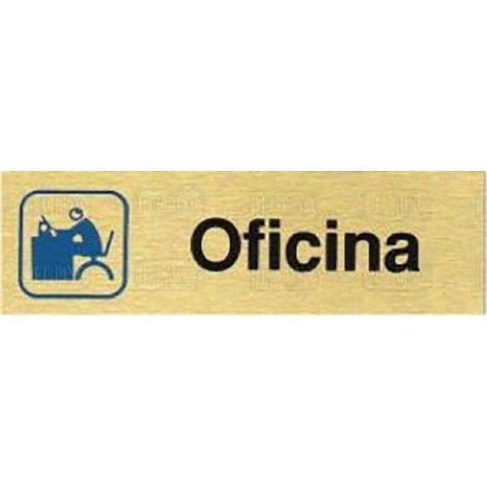 Placa Aluminio Oro 150X45 ''Oficina'' Duver Placa Aluminio Oro 150X45 ''Oficina'' Duver