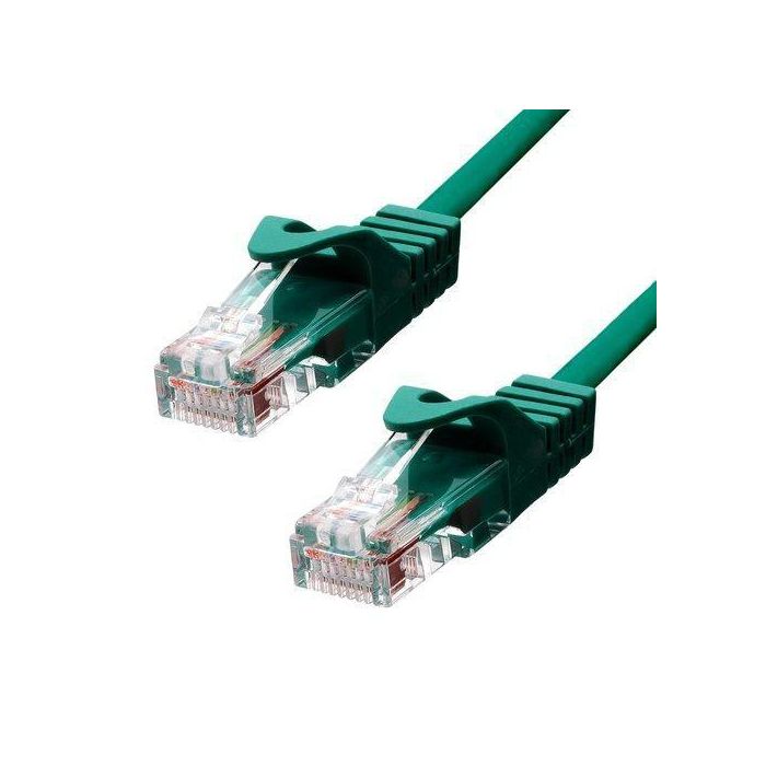 ProXtend CAT5e U/UTP CU PVC Cable Ethernet de Cobre Verde 2m con Alivio de Tensión y Protección Antienredos