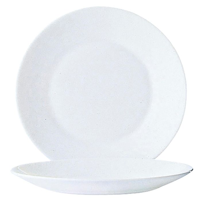 Arcoroc Set 6 Platos de Pan Restaurant de Vidrio Templado Blanco 15,5 cL - Apilable, Apto Lavavajillas y Microondas