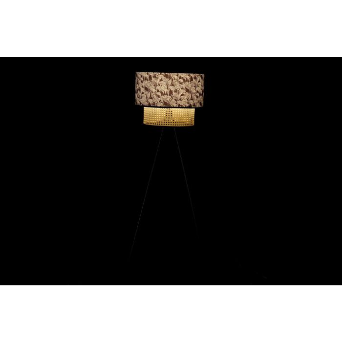 DKD Home Decor Lámpara de Pie Colonial Negro Natural Rejilla Palmeras - Metal Poliéster, Desmontable, E27 40W, 60x60x129 cm 1 DKD Home Decor Lámpara de Pie Colonial Negro Natural Rejilla Palmeras - Metal Poliéster, Desmontable, E27 40W, 60x60x129 cm 1