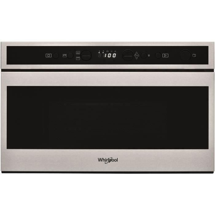 Microondas empotrable - WHIRLPOOL W6MN840 - Gris y negro - 22 L - 750 W - Grill 700 W - Acero inoxidable antihuellas