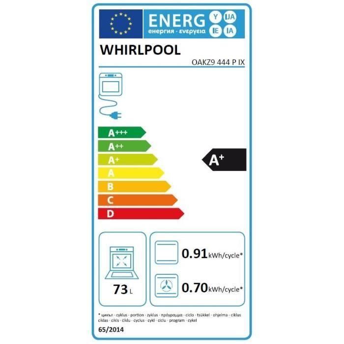 WHIRLPOOL OAKP9 555 PIX - Horno eléctrico multifunción incorporado - Calor pulsado - 73 L - Pirólisis - A + - Inox 3 WHIRLPOOL OAKP9 555 PIX - Horno eléctrico multifunción incorporado - Calor pulsado - 73 L - Pirólisis - A + - Inox 3