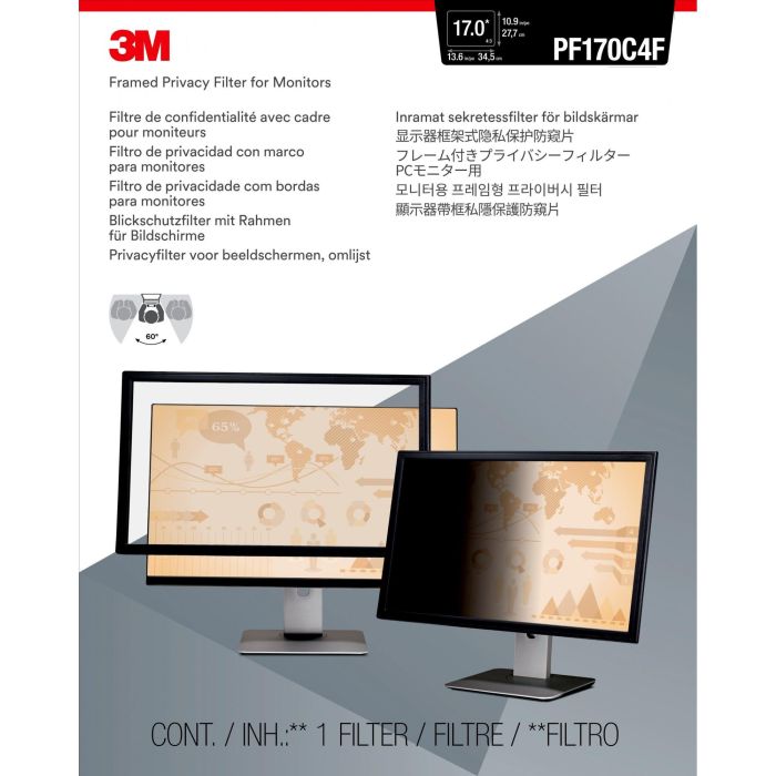 3M Blickschutzfilter PF170C4F 43.2cm Standard (17'') 311(H) x 378(B)mm 1