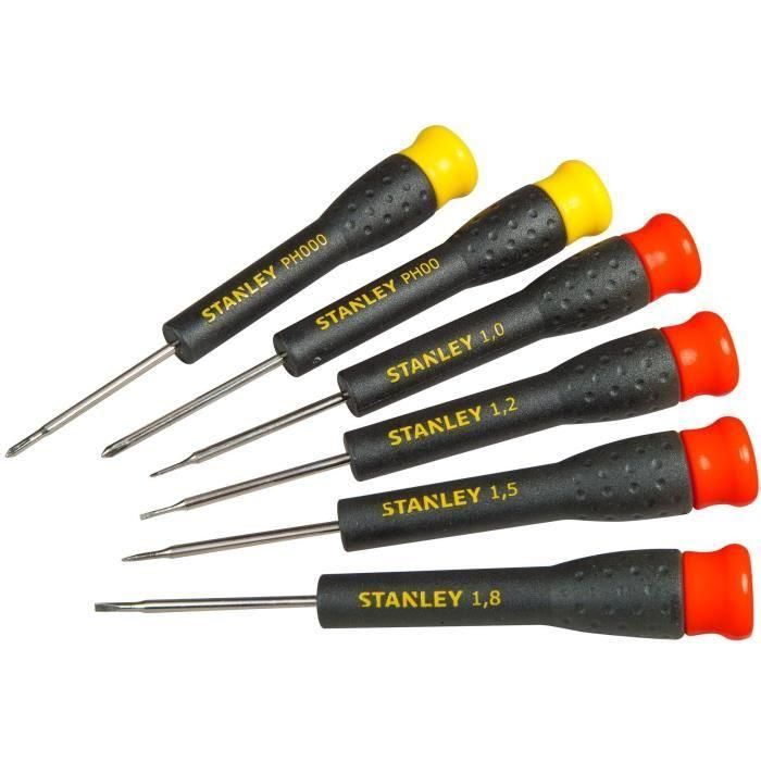 Juego de 6 Micro Destornilladores - STANLEY - STHT0-62631 - 4 Ranuras + 2 Phillips