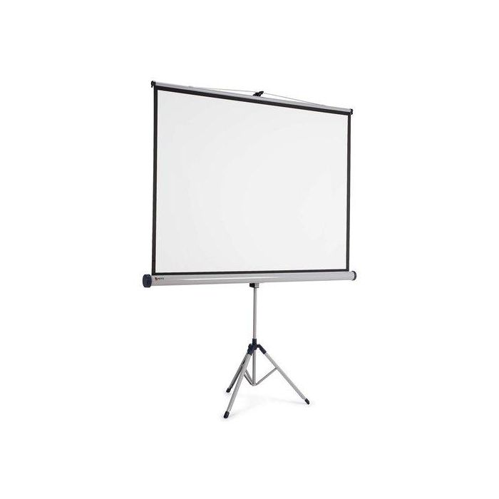 Nobo Pantalla de Proyección Mural con Trípode, Superficie Blanco Mate 1500x1138 mm, Borde Negro, Retráctil
