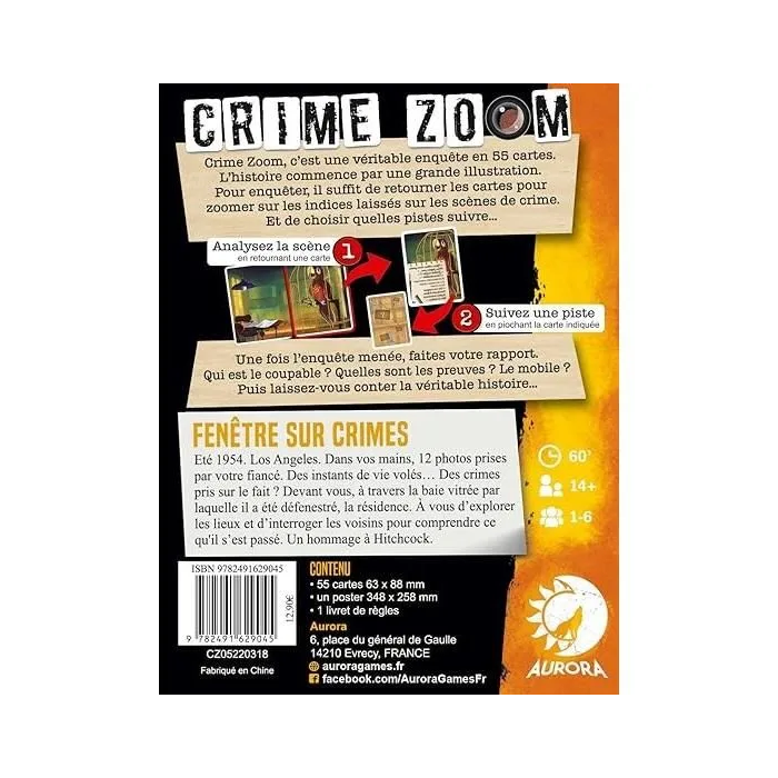 Asmodee Ventana Zoom sobre crímenes - AUR9782491629045 - Juego de investigación - A partir de 14 años - Francés 1