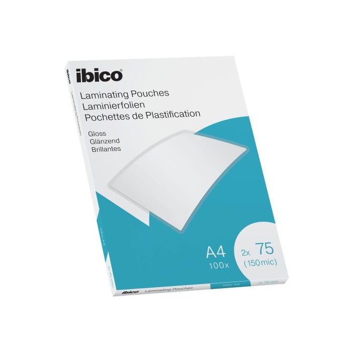 Ibico 627316 Caja 100 Bolsas de Plastificar A4 Brillo 75 Micras 216x303 mm