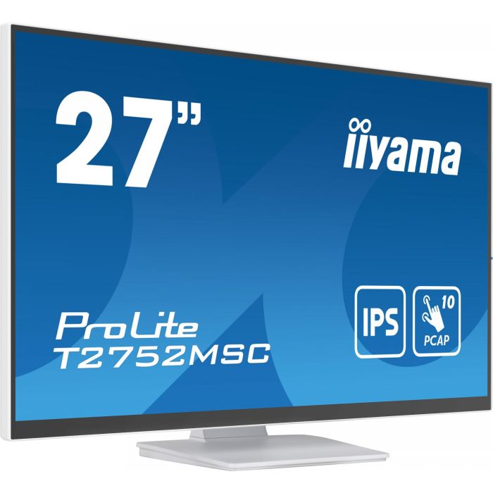 Iiyama T2752MSC-W1 Monitor táctil 27" Full HD IPS, 1920x1080, 10 puntos táctiles, HDMI, DisplayPort, USB Hub, Altavoces, Blanco 13 Iiyama T2752MSC-W1 Monitor táctil 27" Full HD IPS, 1920x1080, 10 puntos táctiles, HDMI, DisplayPort, USB Hub, Altavoces, Blanco 13