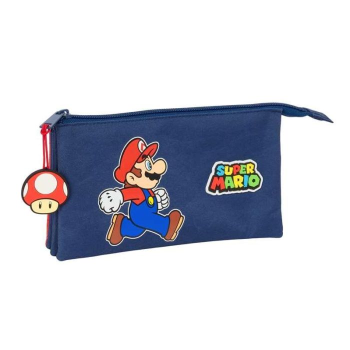 Bolso Escolar Portatodo Safta Triple Super Mario Trick 120x220x30 mm Bolso Escolar Portatodo Safta Triple Super Mario Trick 120x220x30 mm