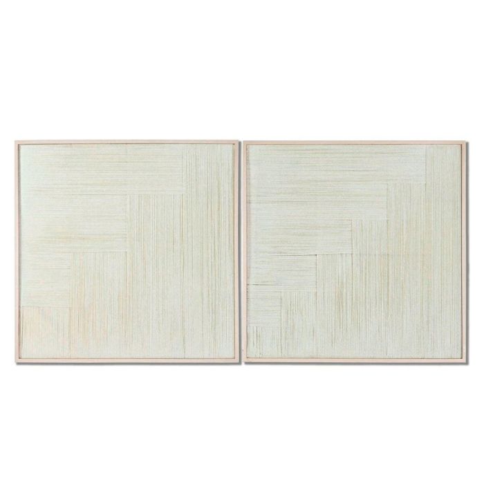 Cuadro Moderno DKD Home Decor Crema 3 x 80 x 80 cm (2 Unidades)