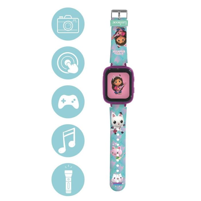 LEXIBOOK Reloj Digital La Casa de Muñecas de Gabby con Cámara 720p, Reproductor MP3 y Podómetro para Niños