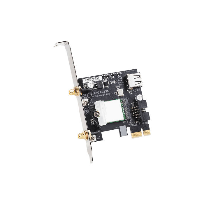 Gigabyte Tarjeta de Red Wireless GC-WB1733D-I AC 9260 PCI-E WLAN/BT5.0 802.11AC 1733 MB/s GCWB1733I-00-G11 1 Gigabyte Tarjeta de Red Wireless GC-WB1733D-I AC 9260 PCI-E WLAN/BT5.0 802.11AC 1733 MB/s GCWB1733I-00-G11 1