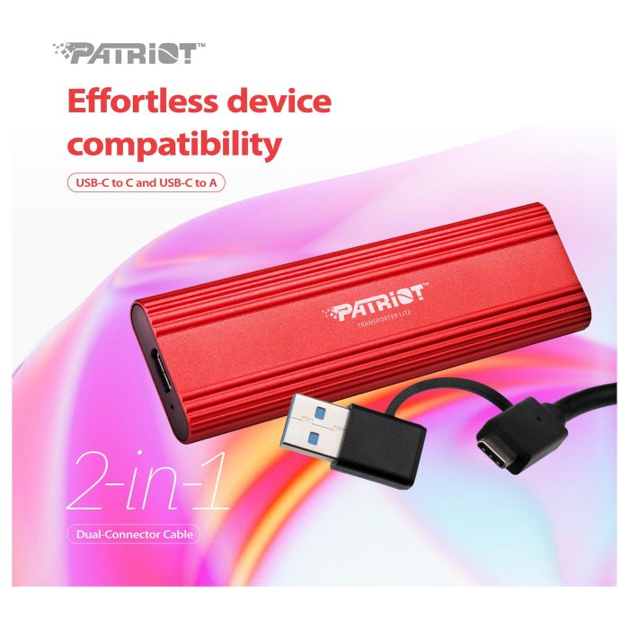 Patriot Transporter Lite SSD 1 TB USB-C 3.2 Gen 2 (10 Gbit/s) Rojo 7