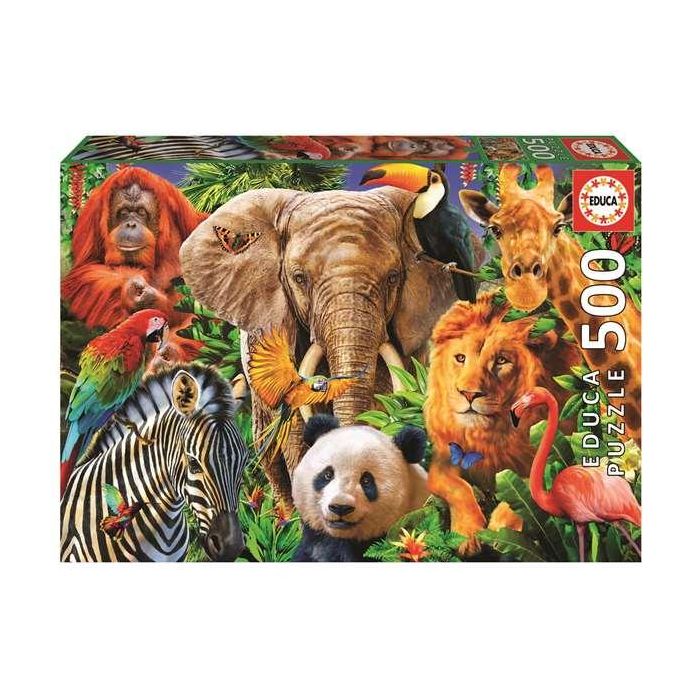 Puzzle 500 piezas collage de animales salvajes 17 Puzzle 500 piezas collage de animales salvajes 17