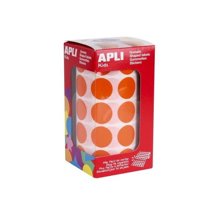 Apli Gomets Redondos 20 mm Naranja - Rollo de 1.770 gomets