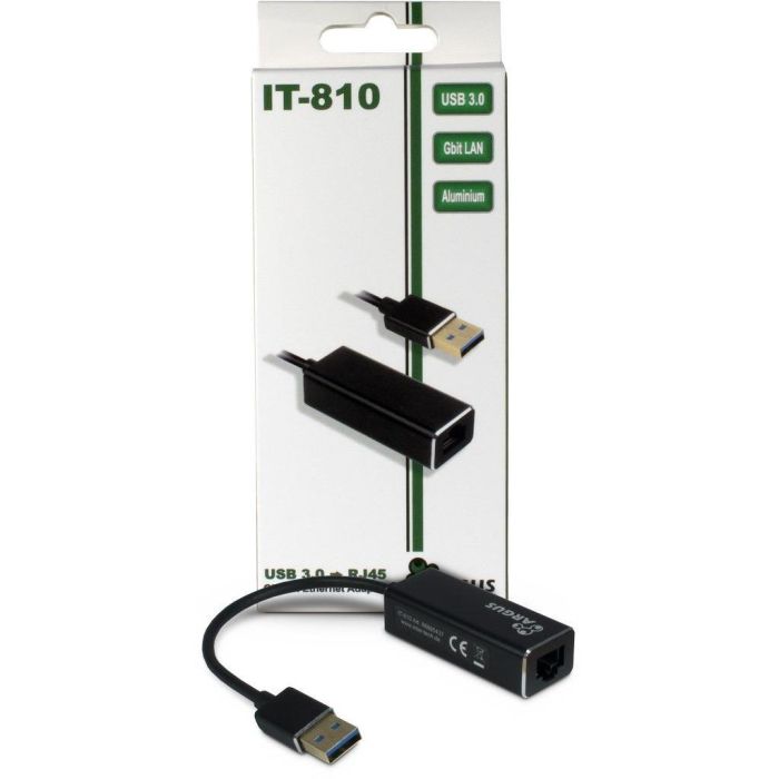 Adapter USB3.0 > RJ45 Gigabit Lan 1000 MBit/s Inter-Tech Black 1 Adapter USB3.0 > RJ45 Gigabit Lan 1000 MBit/s Inter-Tech Black 1