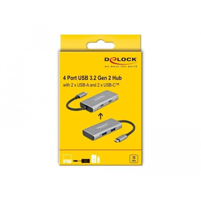 DELOCK Externer USB 3.2 Gen 2 USB Type-C Hub mit 2 x USB Typ-A und 2 x USB Type-C 4 DELOCK Externer USB 3.2 Gen 2 USB Type-C Hub mit 2 x USB Typ-A und 2 x USB Type-C 4