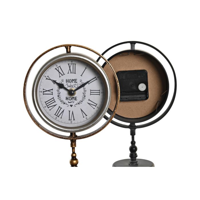 DKD Home Decor Reloj de Sobremesa Vintage para Hogar, Hierro y Cristal Negro Dorado, 32 cm de Alto, Set de 4 Unidades Surtidas 2 DKD Home Decor Reloj de Sobremesa Vintage para Hogar, Hierro y Cristal Negro Dorado, 32 cm de Alto, Set de 4 Unidades Surtidas 2
