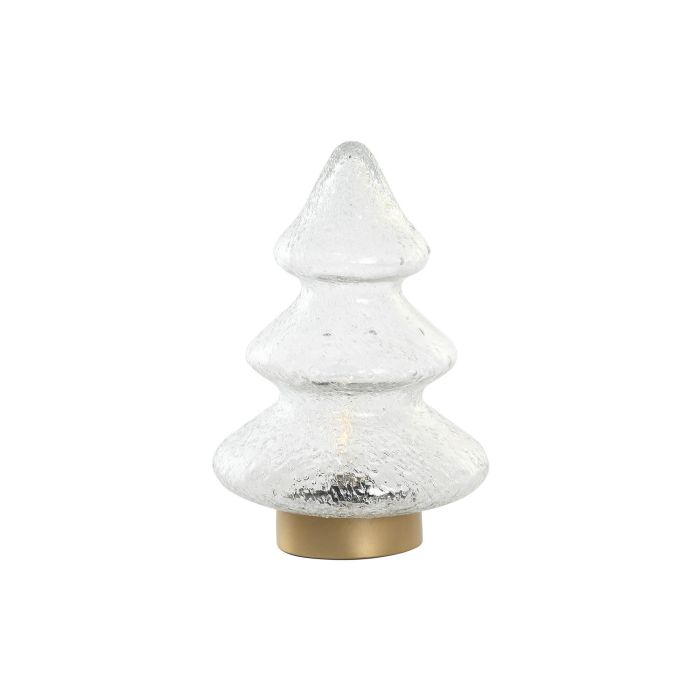 DKD Home Decor Decoración Navideña Luminosa Moderna en Forma de Árbol, LED, Cristal Transparente y Dorado, 19x19x28 cm 3