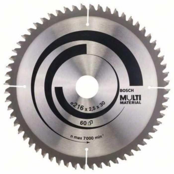 Bosch Professional Hoja de Sierra Circular de Carburo Multimaterial 216 x 30 x 2,5 mm (60 Dientes) para Cortes Potentes
