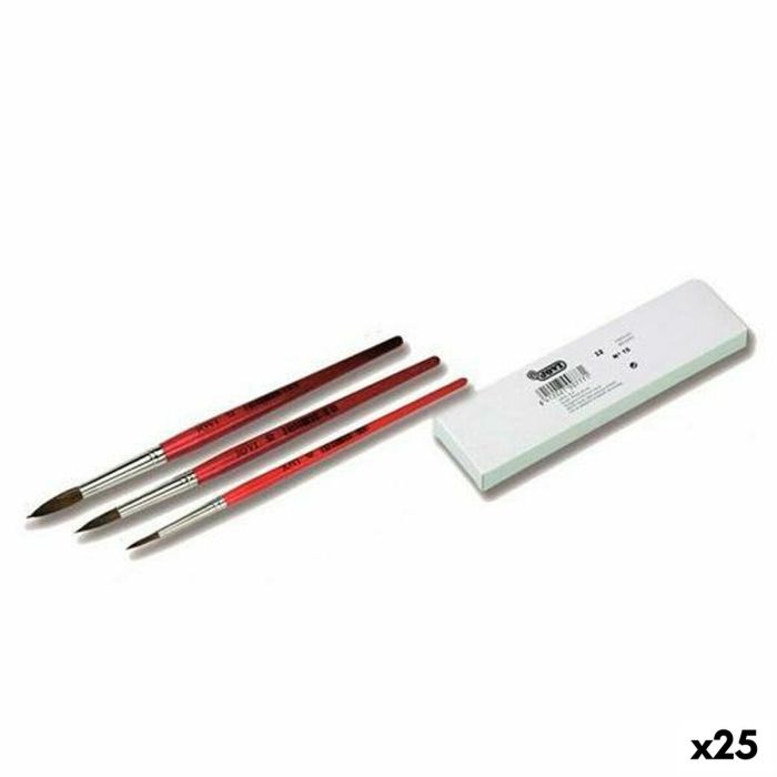 Pinceles Jovi PONEY Nº12 Marrón 20,3 cm 10,3 mm 12 Piezas (25 Unidades)