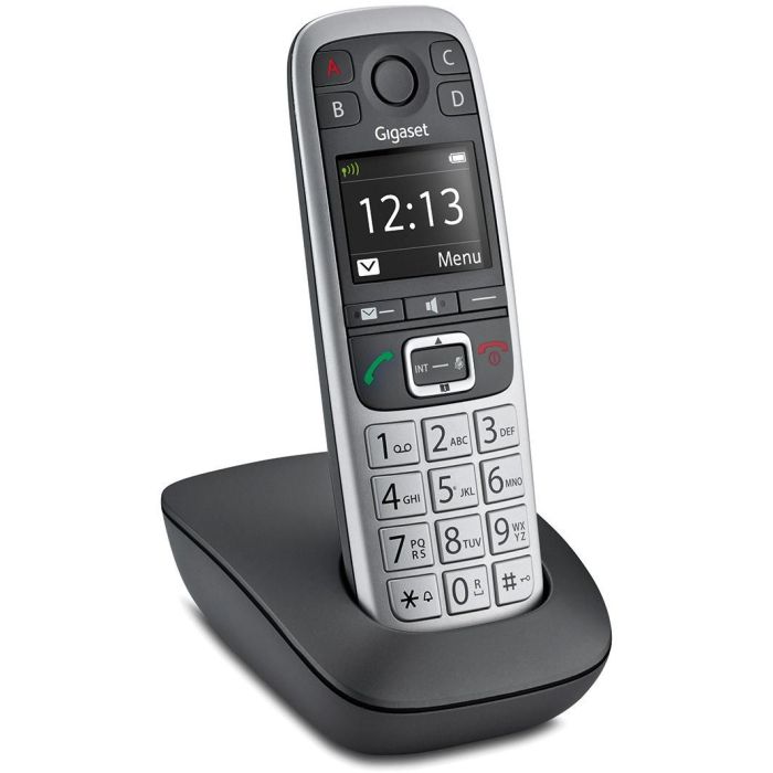 Gigaset E560 Teléfono Inalámbrico DECT/Analógico con Contestador, Agenda 150 Entradas, Negro/Plata