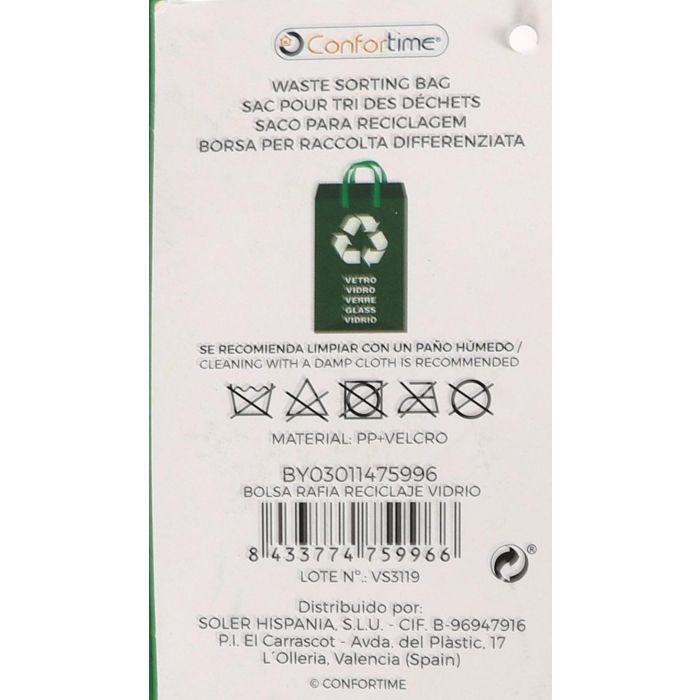 Confortime Bolsa Rafia Reciclaje Vidrio 44 x 32 x 0.5 cm (24 Unidades)