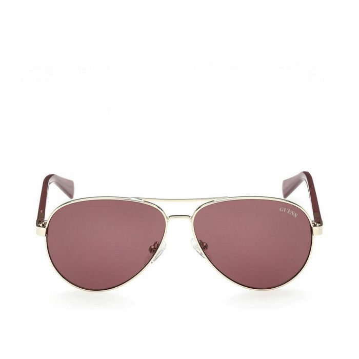 Guess GU8279 32S Gafas de Sol Aviador Unisex Montura Metal Dorado Cristal Burdeos 58mm Patillas 140mm Puente 12mm Adultos
