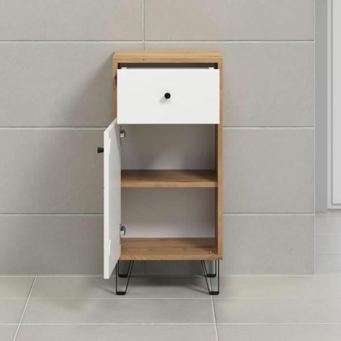 Ebuy24 AAAPC85771 Mueble de Baño Touch Blanco Mate, Decoración Roble 4 Ebuy24 AAAPC85771 Mueble de Baño Touch Blanco Mate, Decoración Roble 4