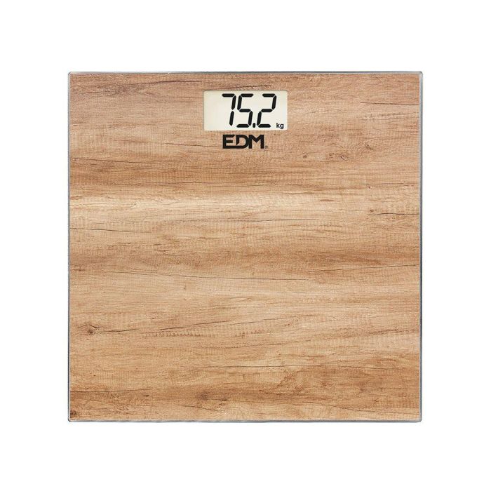 Edm Báscula de Baño Digital Efecto Madera Máximo 180 kg