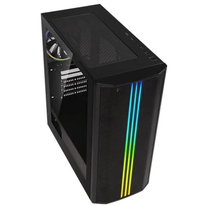 Caja de PC - BITFENIX - Sabre Mesh FRGB - Torre media - ATX - Negro - Vidrio templado y frontal Mesh Caja de PC - BITFENIX - Sabre Mesh FRGB - Torre media - ATX - Negro - Vidrio templado y frontal Mesh