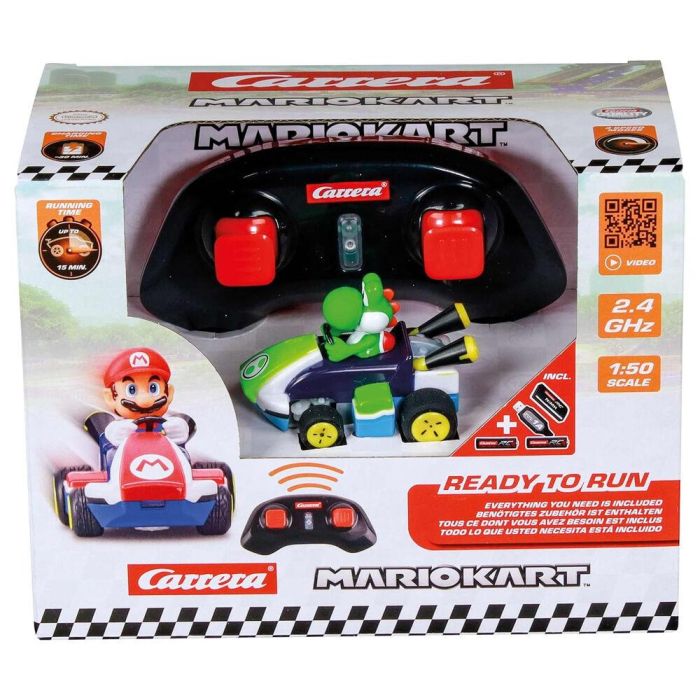 CARRERA RC Coche Radiocontrol Yoshi Mario Kart Escala 1:50 Velocidad 5 km/h +6 años
