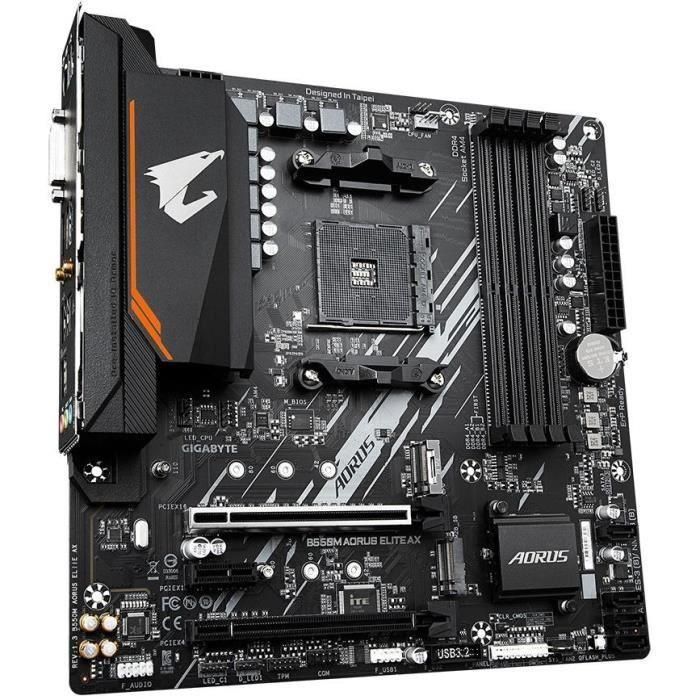 GIGABYTE B550M AORUS ELITE AX Placa base AMD B550 Zócalo AM4 Micro ATX para Ryzen 5000, Wi-Fi 6E, PCIe 4.0, DDR4 4733MHz 2