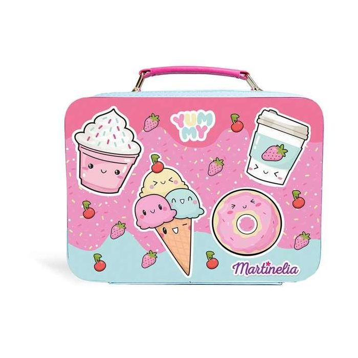 Estuche martinelia yummy ultimate glam beauty.contiene 12 sombras de ojos, 12 brillos de labios, 2 esmaletes de uñas, pegatinas, gemas, 1 pincel y 1 aplicador 1
