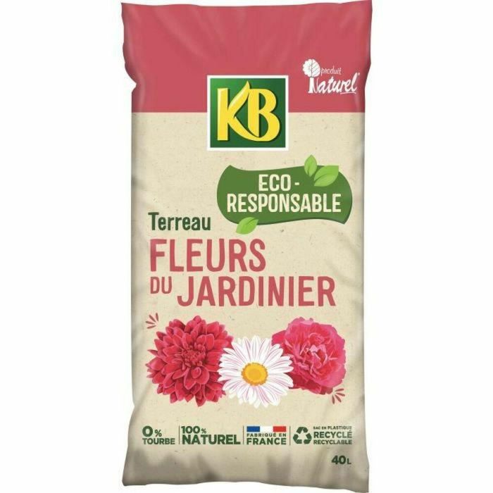 KB UAB 40L Tierra de Flores de Jardinero - Suelo 100% Natural para Macizos y Floración Abundante