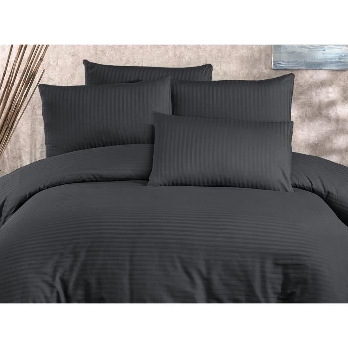 Juego de Cama ASI8683342999489 - Funda Nórdica 220x240 cm + 2 Fundas Almohada 60x60 cm - 80% Algodón 20% Poliéster - Antracita 3 Juego de Cama ASI8683342999489 - Funda Nórdica 220x240 cm + 2 Fundas Almohada 60x60 cm - 80% Algodón 20% Poliéster - Antracita 3