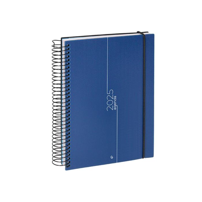 Agenda Espiral Liderpapel Olbia A5 2025 Dia Pagina Color Azul Papel 60 gr 4