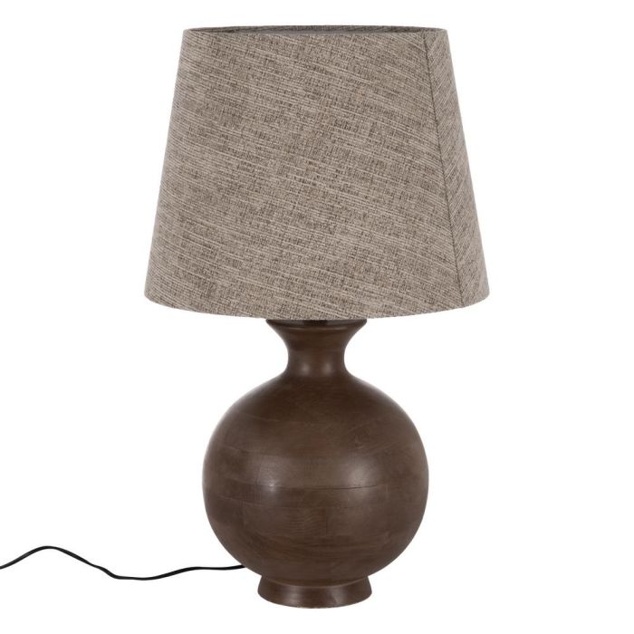 Base Lámpara Mesa Marrón Madera de Mango 31 X 31 X 38 cm