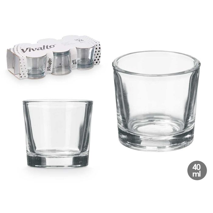 Set 6 Vasos Chupito 40 ml Vidrio Transparente - Vivalto (12 Unidades) Set 6 Vasos Chupito 40 ml Vidrio Transparente - Vivalto (12 Unidades)