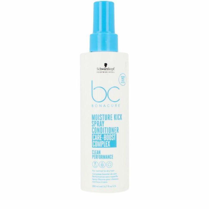 Schwarzkopf BC MOISTURE KICK Spray Acondicionador Sin Aclardo Hidratante Desenredante para Cabello Seco Rizado Vegano 200 ml