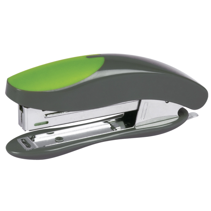 Q-connect Grapadora kf00991 Plástico Gris y Verde, Capacidad 12 Hojas, Mecanismo Metálico, 105 mm 1