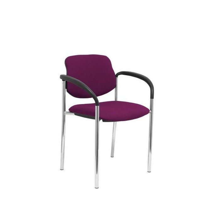 Silla Piqueras Y Crespo Villalgordo Confidente Brazos Fijos Chasis Cromo Asiento Y Respaldo Tapizados Bali Morado
