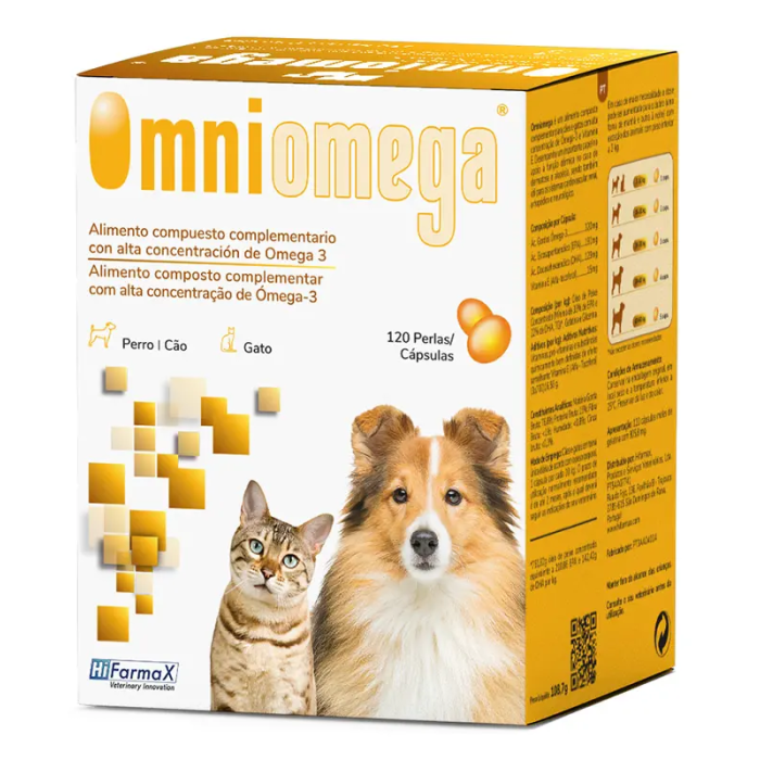 Omniomega 120 Cápsulas - Ácidos Grasos Omega 3 EPA y DHA con Vitamina E para Perros y Gatos Omniomega 120 Cápsulas - Ácidos Grasos Omega 3 EPA y DHA con Vitamina E para Perros y Gatos